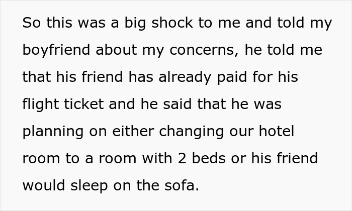 Woman Gives Boyfriend An Ultimatum: She Will Only Go On Their Romantic Holiday If He Doesn’t Bring His Friend Along Woman Gives Boyfriend An Ultimatum: She Will Only Go On Their Romantic Holiday If He Doesn’t Bring His Friend Along