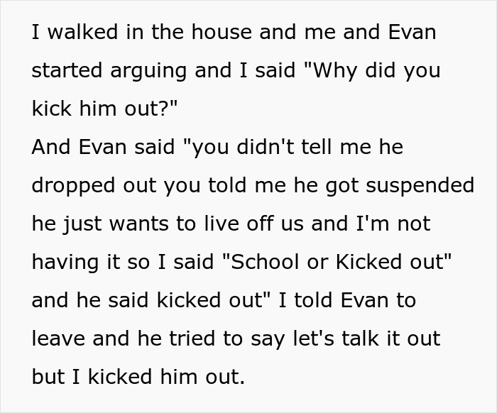 Mother asks if she hates telling her husband to leave home after he tries to kick her son out