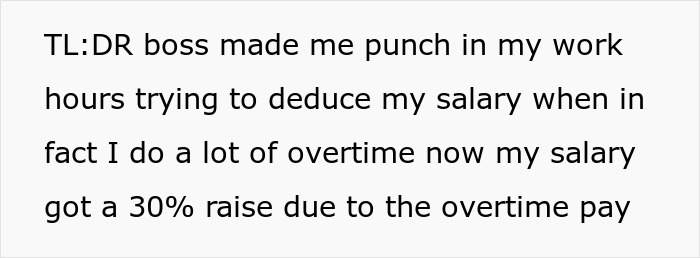 A boss tries to underpay an employee by coercing punches during working hours and ends up paying 30% more