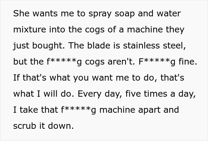 Angry Boss Belittles Employee For Following Exact Meat Slicer Cleaning Instructions, Gets Slapped With Malicious Compliance Angry Boss Belittles Employee For Following Exact Meat Slicer Cleaning Instructions, Gets Slapped With Malicious Compliance
