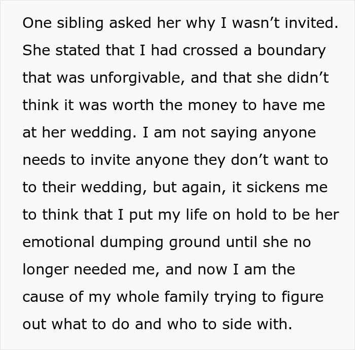 "She Said That My Anxiety Over Her Health Issues Was Too Much": Family Drama Arises As Woman Cuts Off Contact With Her 'Too Intrusive' Sibling "She Said That My Anxiety Over Her Health Issues Was Too Much": Family Drama Arises As Woman Cuts Off Contact With Her 'Too Intrusive' Sibling