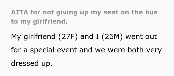 Girlfriend Asks To Have Her Boyfriend’s Seat On The Bus, He Refuses And Doesn’t Think Her Being In Heels Matters Girlfriend Asks To Have Her Boyfriend’s Seat On The Bus, He Refuses And Doesn’t Think Her Being In Heels Matters