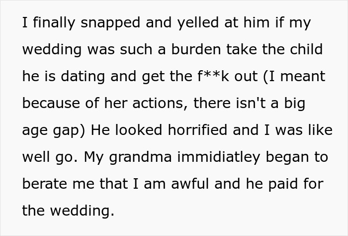 Bride Tells Her Dad To "Take The Child He Is Dating And Get Out" As He Felt Bad About Spending His Fiancée's Birthday At Daughter's Wedding Bride Tells Her Dad To "Take The Child He Is Dating And Get Out" As He Felt Bad About Spending His Fiancée's Birthday At Daughter's Wedding
