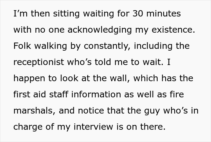 Jobseeker Is Disappointed That Their Interview Is 35 Minutes Late, Realizes The Recruiter Walked Past Him Several Times Jobseeker Is Disappointed That Their Interview Is 35 Minutes Late, Realizes The Recruiter Walked Past Him Several Times