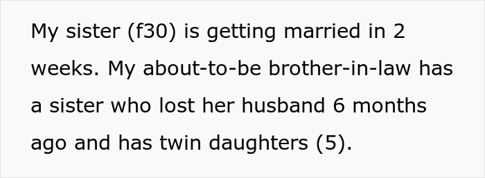Bride Assures Guests That Her Sister Will Look After Their Kids During Wedding When She’d Never Agreed To It, Is Shocked When She Refuses Bride Assures Guests That Her Sister Will Look After Their Kids During Wedding When She’d Never Agreed To It, Is Shocked When She Refuses