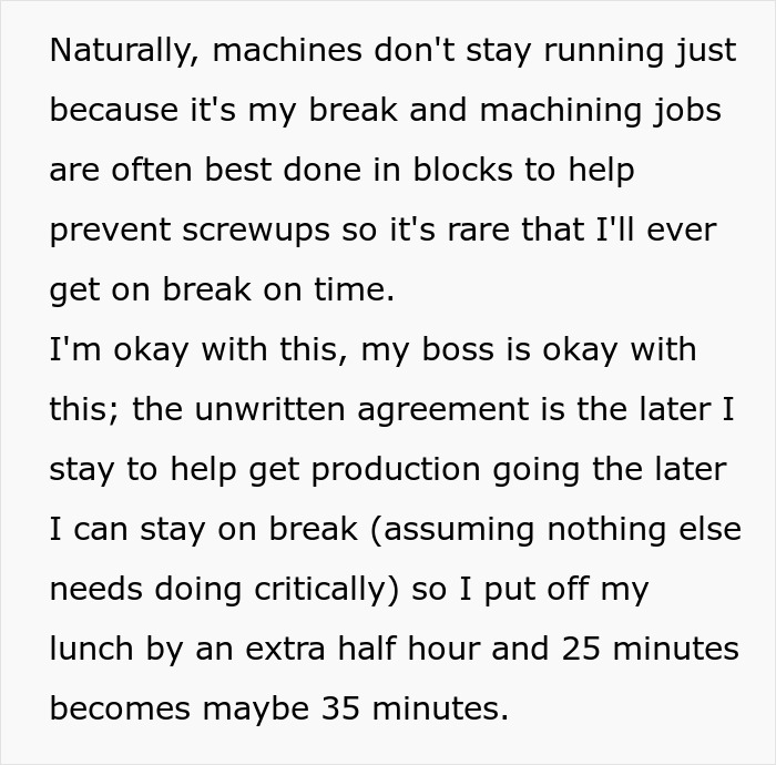 Management Criticizes Worker For Taking “Longer Breaks” Although He Works Through His Usual Ones, Is Surprised When Equipment Starts Breaking Management Criticizes Worker For Taking “Longer Breaks” Although He Works Through His Usual Ones, Is Surprised When Equipment Starts Breaking