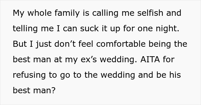 Guy Turns Down Twin Brother And Ex-Girlfriend’s Wedding Invitation, Asks If He’s Wrong Guy Turns Down Twin Brother And Ex-Girlfriend’s Wedding Invitation, Asks If He’s Wrong