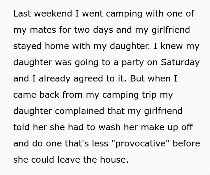 Man wonders if he's the jerk after telling his girlfriend not to take care of her daughter's looks