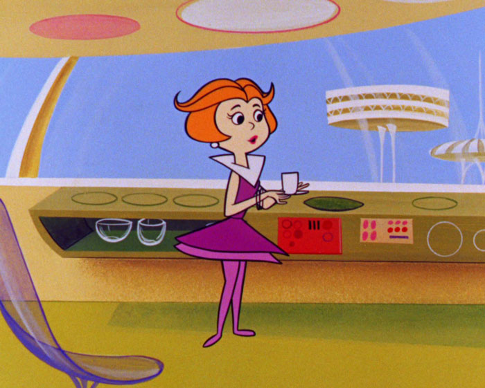 Jane Jetson is holding a cup