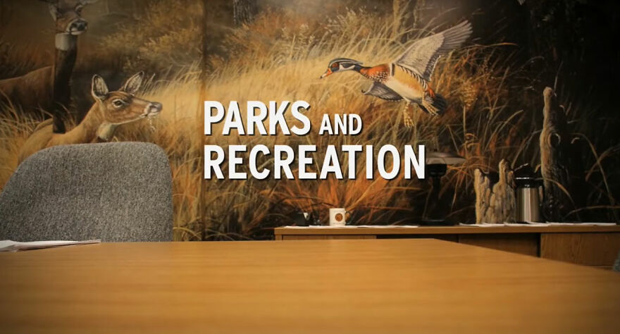 Intro scene of "Parks And Recreation" tv show