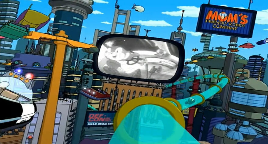 Intro scene from "Futurama" animated tv show