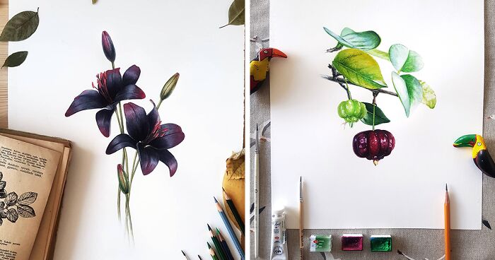 My Botanical Watercolor Illustrations Focus On Plants I Grow In My Own ...