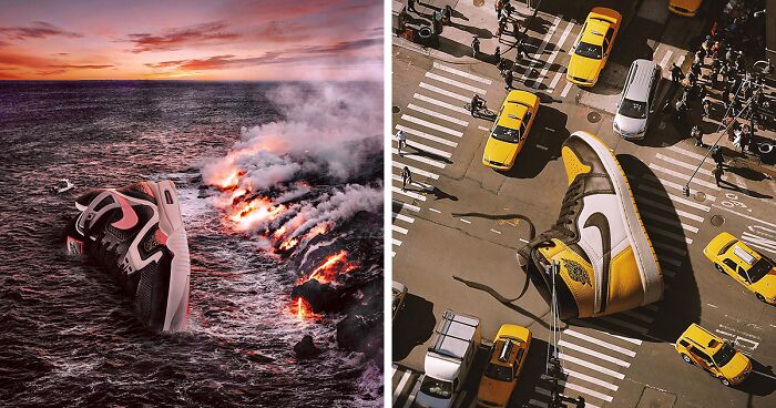 79 Surreal Images Of Sneakers Placed In Some Very Interesting Locations By Carlos Jiménez Varela