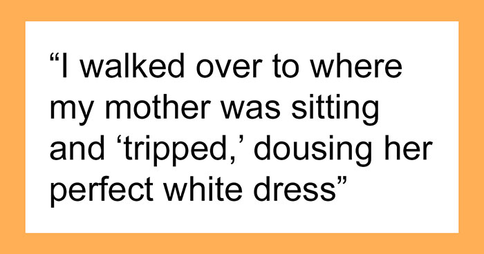 “I Purposefully Spilled A Giant Glass Of Wine On My Mother At My Brother’s Wedding”