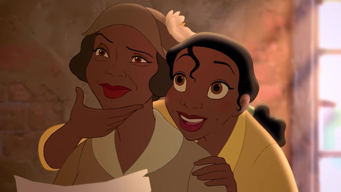 Tiana and her mother Eudora looking excited