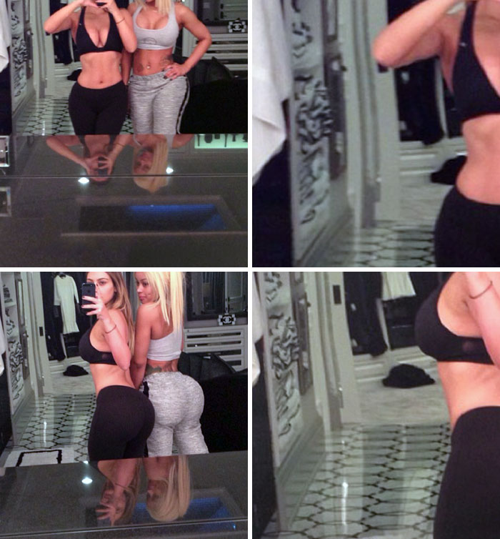 This Famous Selfie Of Kim Kardashian And Blac Chyna. Look At Those Warped, Curvy Doors And Tiled Floors