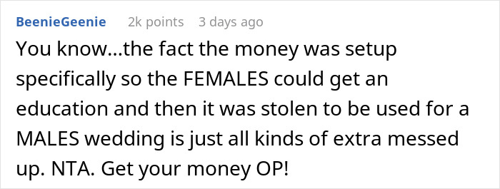 Family Are Furious With Daughter After She Sues Them For Stealing Her College Fund So Their Son Could Have A Grand Wedding Family Are Furious With Daughter After She Sues Them For Stealing Her College Fund So Their Son Could Have A Grand Wedding