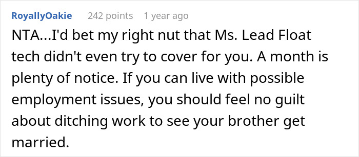 "Tell Me You Are American Without Telling": Woman Stands Up For Her Priorities And Quits Job To Attend Brother's Wedding After Getting Support Online "Tell Me You Are American Without Telling": Woman Stands Up For Her Priorities And Quits Job To Attend Brother's Wedding After Getting Support Online