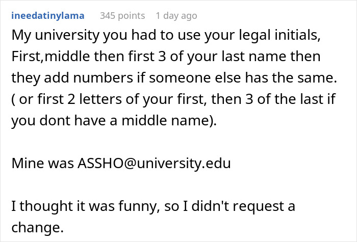 Guy Can’t Get A Simpler Username Because Of University “Initials Only” Policy, Maliciously Complies