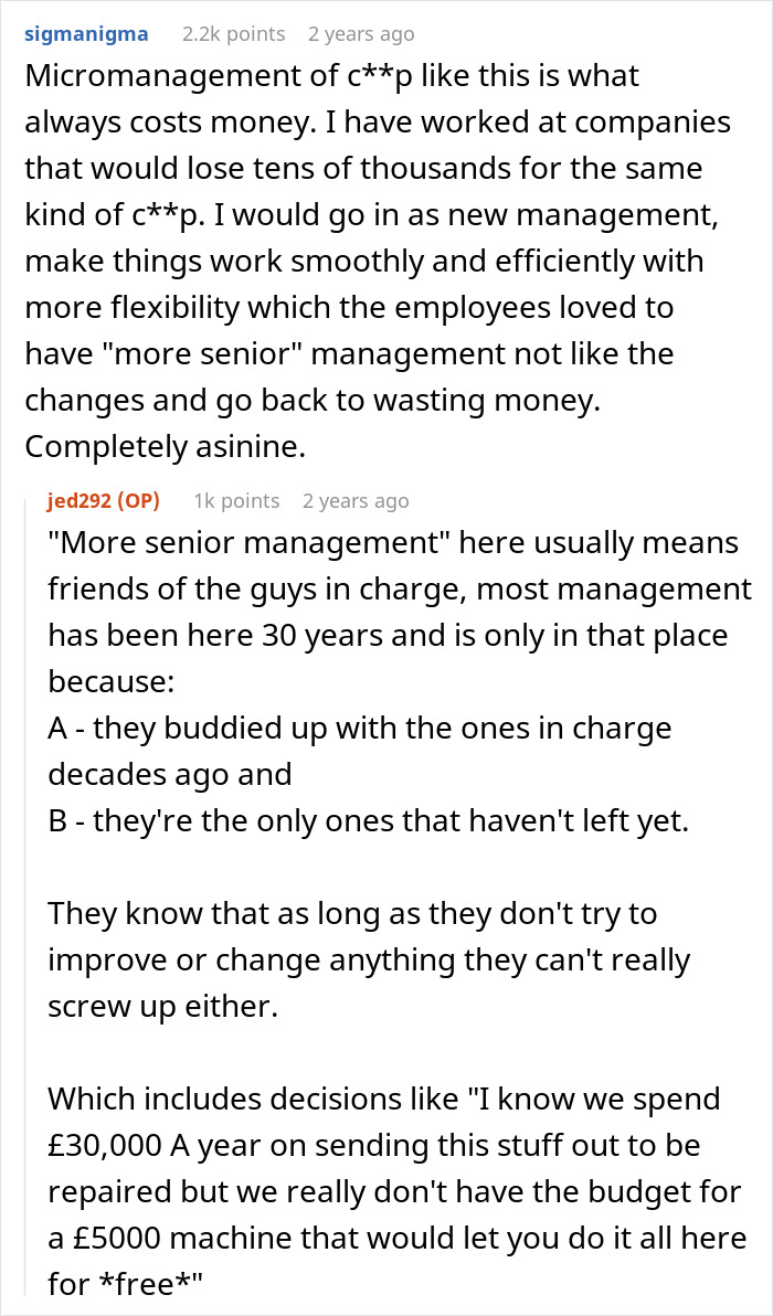Management Criticizes Worker For Taking “Longer Breaks” Although He Works Through His Usual Ones, Is Surprised When Equipment Starts Breaking Management Criticizes Worker For Taking “Longer Breaks” Although He Works Through His Usual Ones, Is Surprised When Equipment Starts Breaking