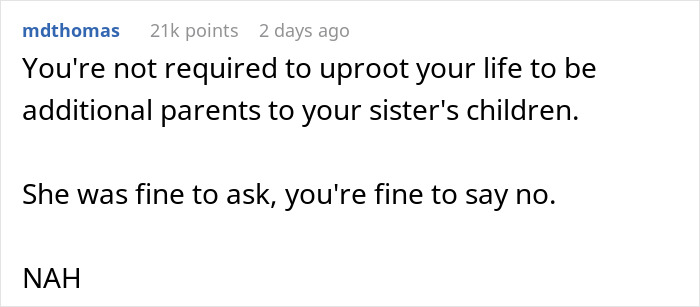 Woman Feels Bad For Refusing To Give Up A Life She's Built Abroad To Help Her Sister With Twins, Asks If She's Wrong