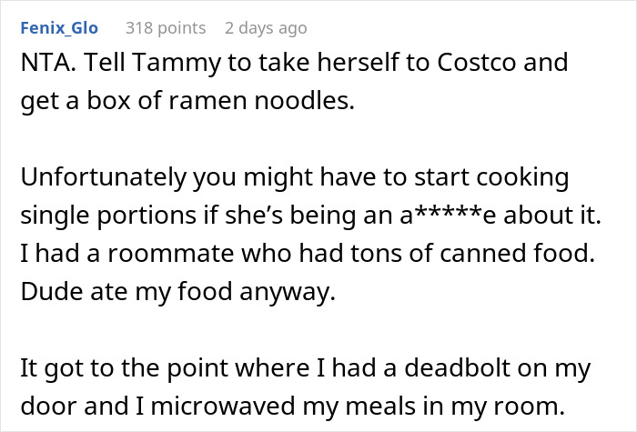 "Am I A Jerk For Letting My Roommate Go Hungry Because They Cannot Understand How Food Works?" "Am I A Jerk For Letting My Roommate Go Hungry Because They Cannot Understand How Food Works?"