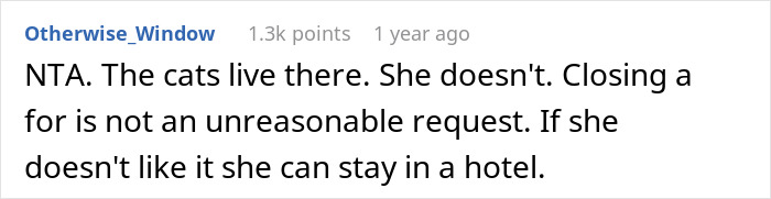 Brother And SIL Come To Visit But Are Upset The Homeowner&rsquo;s Cat Is Free To Walk Around The House As They Get Startled By It