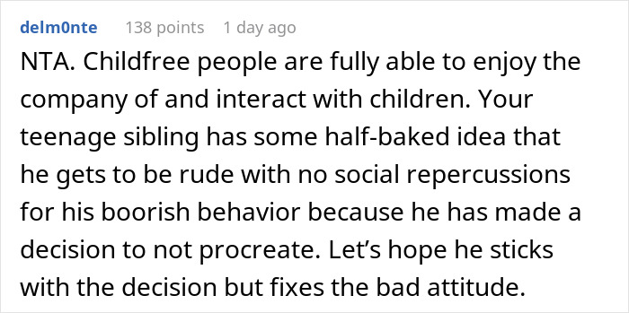 Person Wonders Whether It Was OK To Confront Their “Childfree” Sibling For Consistently Mistreating Their Little Cousin