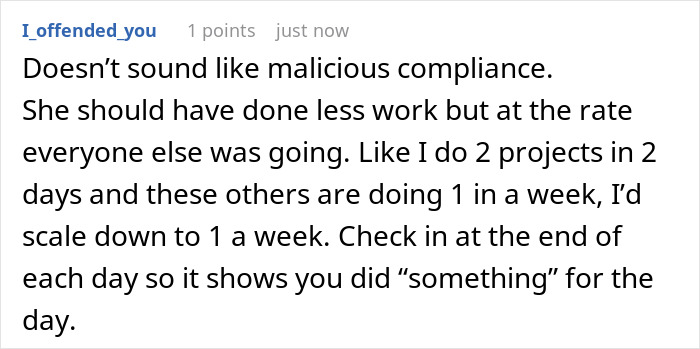 Employee Is Scolded For Being Too Efficient, Maliciously Complies And Starts Delivering The Bare Minimum