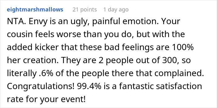 “We Covered Meals And Open Bars For 300 People”: Bride Organizes A Huge Wedding, Gets Shamed By Her Family “We Covered Meals And Open Bars For 300 People”: Bride Organizes A Huge Wedding, Gets Shamed By Her Family