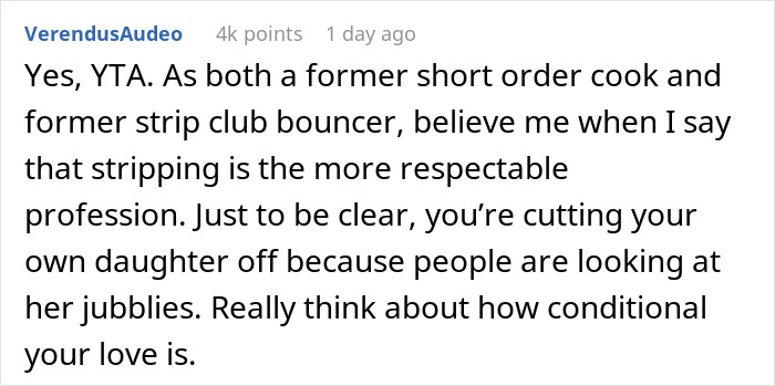 22 Y.O. Daughter Doesn't Want To Leave Her Stripper Job Since It's 'Easy Money', Dad Ends Up Refusing To Help Her With Car Payments 22 Y.O. Daughter Doesn't Want To Leave Her Stripper Job Since It's 'Easy Money', Dad Ends Up Refusing To Help Her With Car Payments