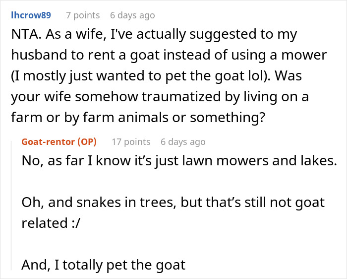 Man Pays His Mate 20 Bucks To Bring His Goat Over So It Can Take Care Of His Overgrown Lawn, Upsets Wife Man Pays His Mate 20 Bucks To Bring His Goat Over So It Can Take Care Of His Overgrown Lawn, Upsets Wife