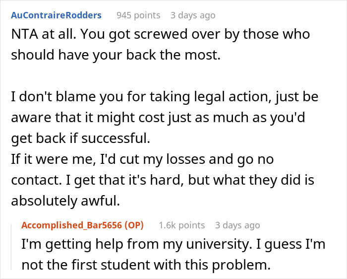 Family Are Furious With Daughter After She Sues Them For Stealing Her College Fund So Their Son Could Have A Grand Wedding Family Are Furious With Daughter After She Sues Them For Stealing Her College Fund So Their Son Could Have A Grand Wedding