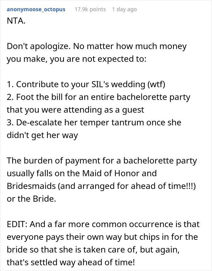 "The Bill Was Close To $1,000": Bride-To-Be Expects SIL To Cover The Entire Bachelorette Dinner, Gets A Reality Check Instead "The Bill Was Close To $1,000": Bride-To-Be Expects SIL To Cover The Entire Bachelorette Dinner, Gets A Reality Check Instead
