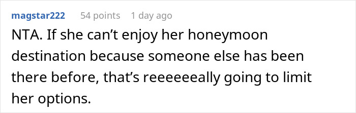 Woman Refuses To Change The Destination Of Her And Her BF’s Getaway After Learning Sister “Plans” To Spend Her Honeymoon There Woman Refuses To Change The Destination Of Her And Her BF’s Getaway After Learning Sister “Plans” To Spend Her Honeymoon There
