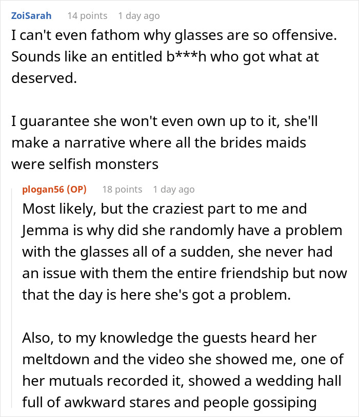 Bridezilla Has An Awkward Wedding With No Bridesmaids After They All Leave Over Her Mistreatment Of A Woman With Glasses Bridezilla Has An Awkward Wedding With No Bridesmaids After They All Leave Over Her Mistreatment Of A Woman With Glasses