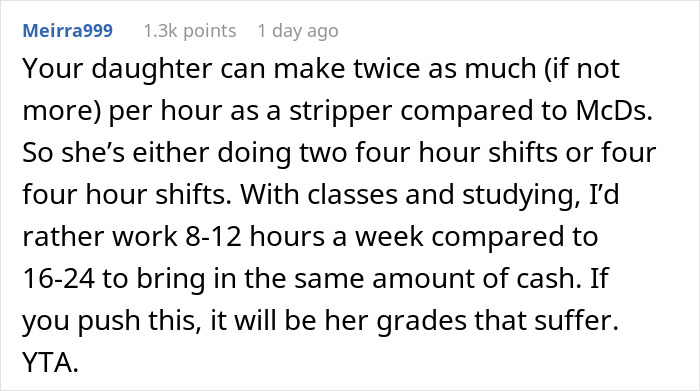22 Y.O. Daughter Doesn't Want To Leave Her Stripper Job Since It's 'Easy Money', Dad Ends Up Refusing To Help Her With Car Payments 22 Y.O. Daughter Doesn't Want To Leave Her Stripper Job Since It's 'Easy Money', Dad Ends Up Refusing To Help Her With Car Payments