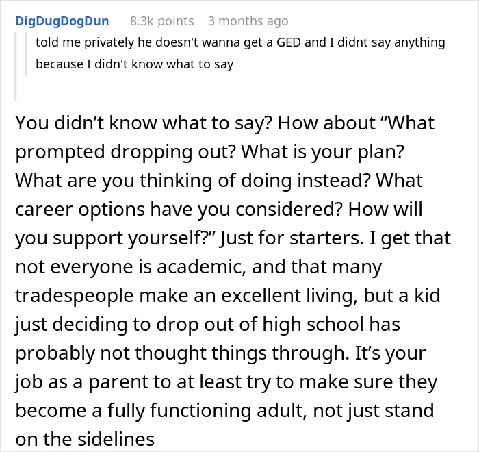 Man Gets Told To Leave When Wife Learned He Gave Son An Ultimatum After Discovering He Dropped Out