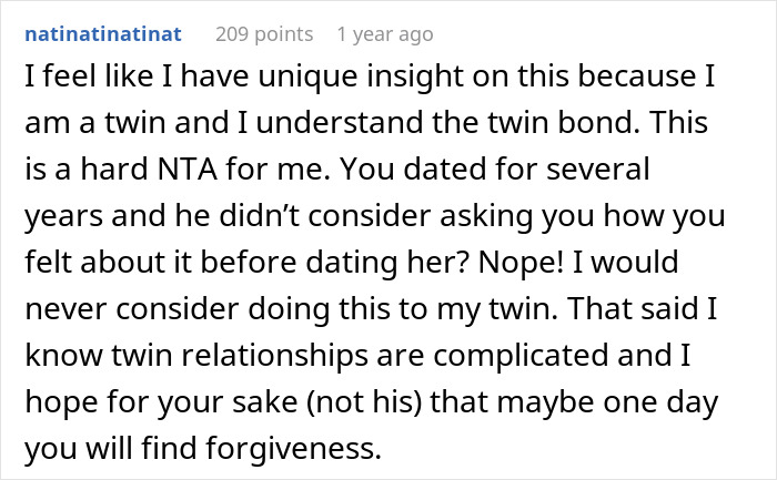 Guy Turns Down Twin Brother And Ex-Girlfriend’s Wedding Invitation, Asks If He’s Wrong Guy Turns Down Twin Brother And Ex-Girlfriend’s Wedding Invitation, Asks If He’s Wrong