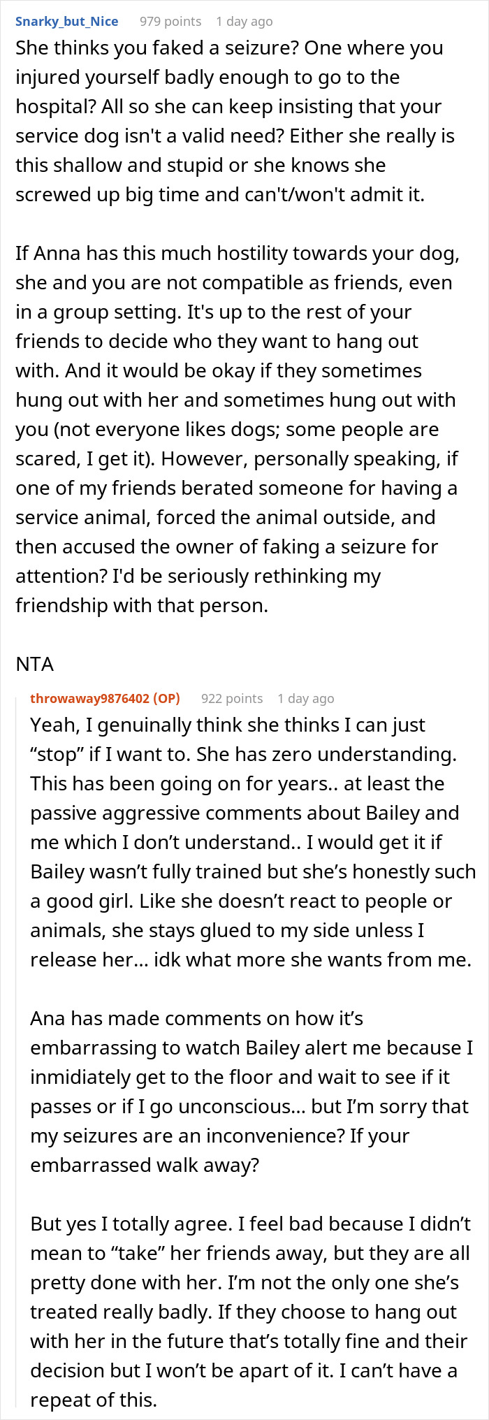 Woman Makes Her Friend Leave Her Service Dog In The Backyard, Is Upset Everyone Hates Her For It After The Woman Gets A Concussion From A Seizure Woman Makes Her Friend Leave Her Service Dog In The Backyard, Is Upset Everyone Hates Her For It After The Woman Gets A Concussion From A Seizure