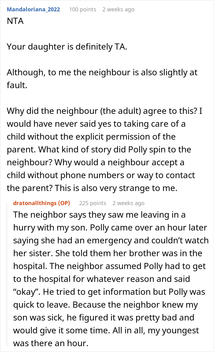 Teen Is Asked To Look After Little Sister While Mom Rushes Son To The ER, She Leaves Her At A Stranger’s House Instead Teen Is Asked To Look After Little Sister While Mom Rushes Son To The ER, She Leaves Her At A Stranger’s House Instead