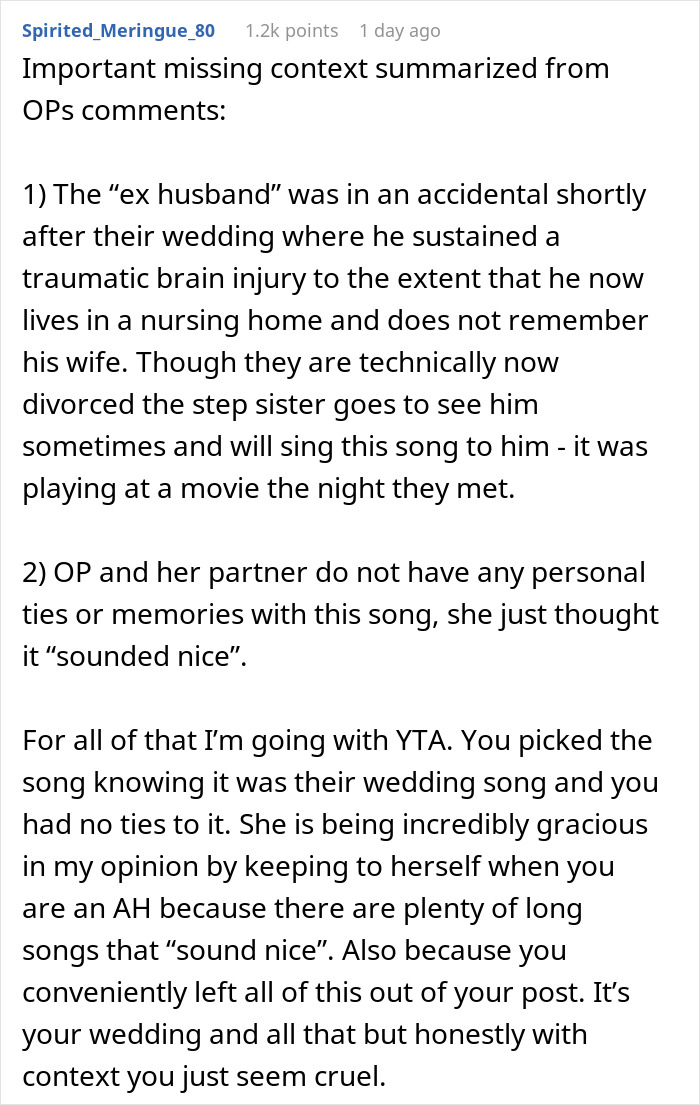 Woman’s Husband Can’t Remember His Wife After Being In A Wreck, Her Half-Sister Still Refuses To Choose Another Song For Her Wedding Other Than Theirs Woman’s Husband Can’t Remember His Wife After Being In A Wreck, Her Half-Sister Still Refuses To Choose Another Song For Her Wedding Other Than Theirs