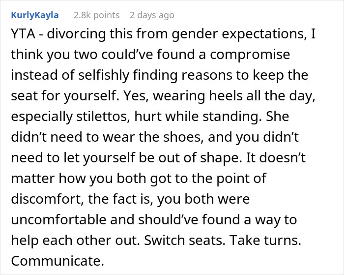 Girlfriend Asks To Have Her Boyfriend’s Seat On The Bus, He Refuses And Doesn’t Think Her Being In Heels Matters