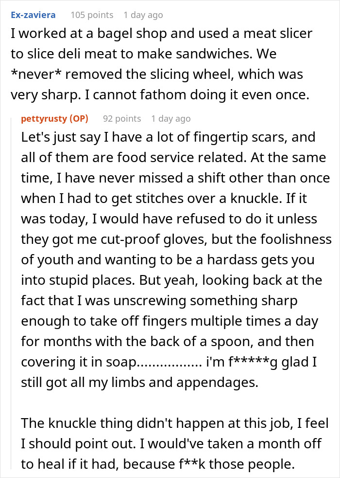Angry Boss Belittles Employee For Following Exact Meat Slicer Cleaning Instructions, Gets Slapped With Malicious Compliance Angry Boss Belittles Employee For Following Exact Meat Slicer Cleaning Instructions, Gets Slapped With Malicious Compliance