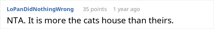 Brother And SIL Come To Visit But Are Upset The Homeowner&rsquo;s Cat Is Free To Walk Around The House As They Get Startled By It