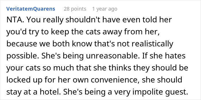Brother And SIL Come To Visit But Are Upset The Homeowner&rsquo;s Cat Is Free To Walk Around The House As They Get Startled By It