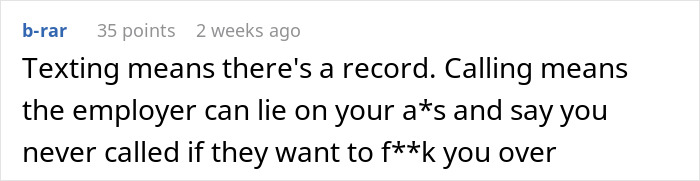 "This New Age Of Texting To Call Off Literally Drives Me Insane": Manager States That People Who Text Employers Are “Unprofessional”, Gets Blasted Online "This New Age Of Texting To Call Off Literally Drives Me Insane": Manager States That People Who Text Employers Are “Unprofessional”, Gets Blasted Online