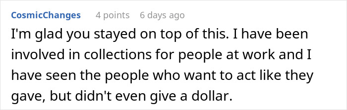 Karen Refuses To Contribute To A Gift For Sick Manager, Throws A Fit When She Doesn't Get Credit For It Karen Refuses To Contribute To A Gift For Sick Manager, Throws A Fit When She Doesn't Get Credit For It
