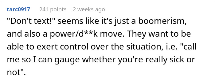 "This New Age Of Texting To Call Off Literally Drives Me Insane": Manager States That People Who Text Employers Are “Unprofessional”, Gets Blasted Online "This New Age Of Texting To Call Off Literally Drives Me Insane": Manager States That People Who Text Employers Are “Unprofessional”, Gets Blasted Online