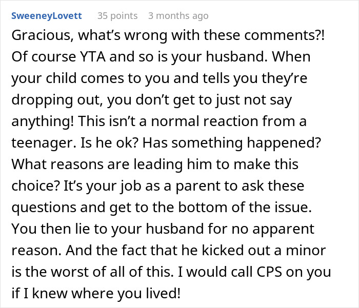 Man Gets Told To Leave When Wife Learned He Gave Son An Ultimatum After Discovering He Dropped Out